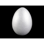 Polystyrene egg, white color, 14 x 20 cm